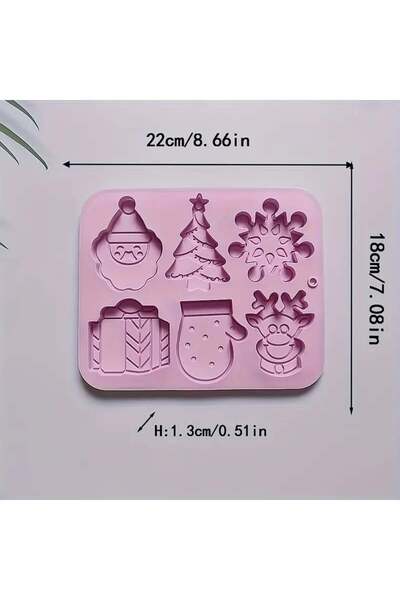 Dharst Silicone mold with 6 Christmas patterns - V2
