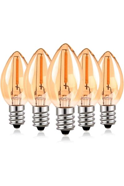 Generic Hcnew C7 E12 LED Candle Bulb 220V 0.5W (equiv. 5W), 2200K Very Warm, 50 lm, Non-dimmable, Pack of 5,
