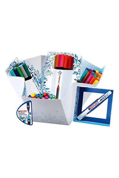 Edding Color Happy Big Box - 70'li set - fırça uçlu keçeli kalemler, renkli kalemler, jel roller, pa