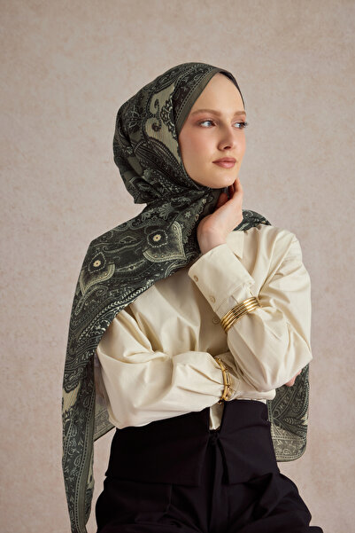Qef Cotton Shawl Shadow Khaki Green