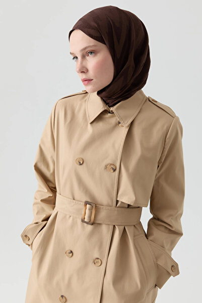 Tuğba Rüzgarlık Detaylı Trençkot - Camel