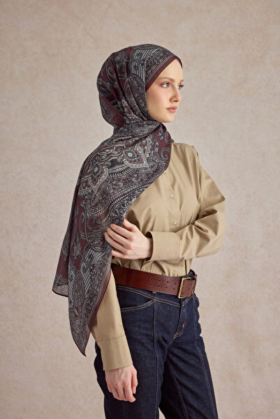 Qef Cotton Shawl Shadow Plum