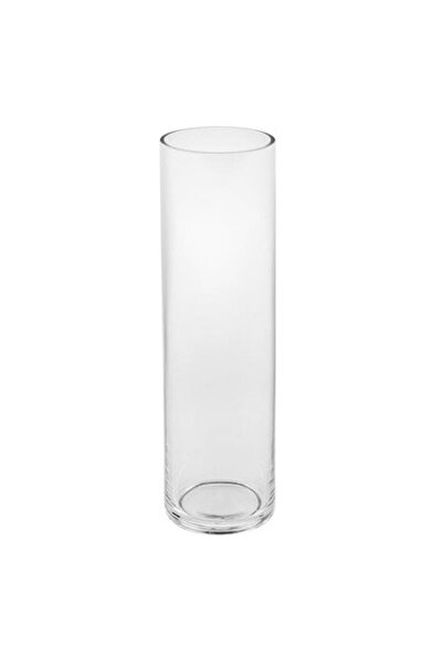 AB HOMES κυλινδρικό διαφανές γυάλινο βάζο, Ø8×28 cm — κομψό δοχείο για λουλού...