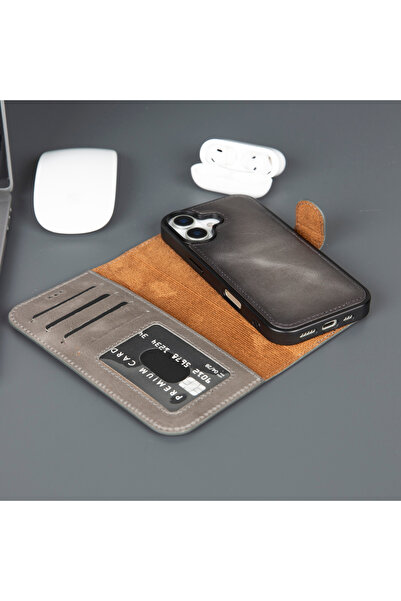 TORONATA iPhone 17 Hakiki Deri Mıknatıslı Cüzdan Kılıf – MagSafe Uyumlu, RFID...