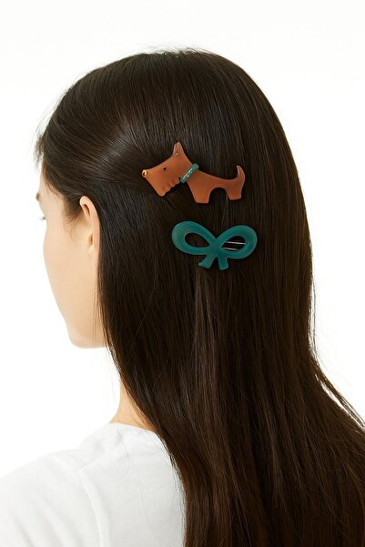 New Obsessions Dog Detailed Acrylic Buckle Set 2 Pieces