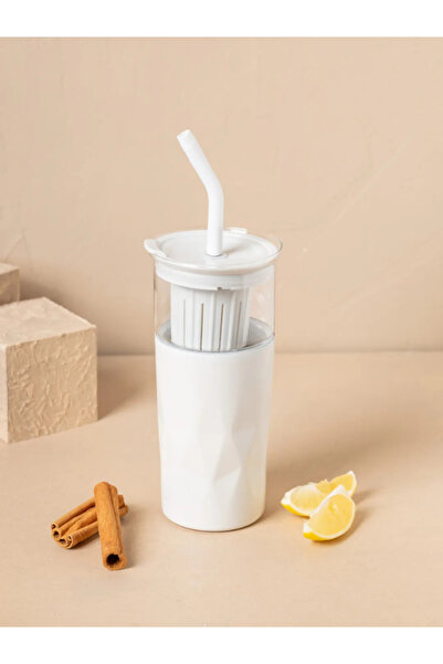 Tohana H2o 5'i 1 Yerde Çelik Pipetli Cam Detox Kupa Temizleyici Hediyeli 650 ML