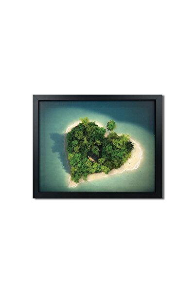 4Decor Tablou canvas cu licheni, Insula Inimii, 35x45 cm, MH0011