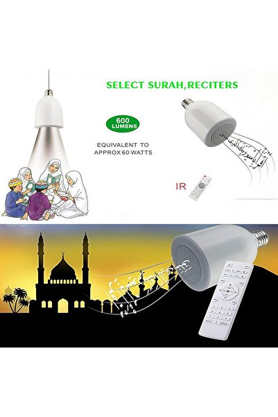 Generic Holy Quran LED Quran Lamp Speaker with Wireless Blutooth, Remote & App Control (SQ-102)