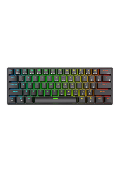 ROYAL KLUDGE Tastatura mecanică RK61 RGB, comutator maro (negru) (QWERTY)