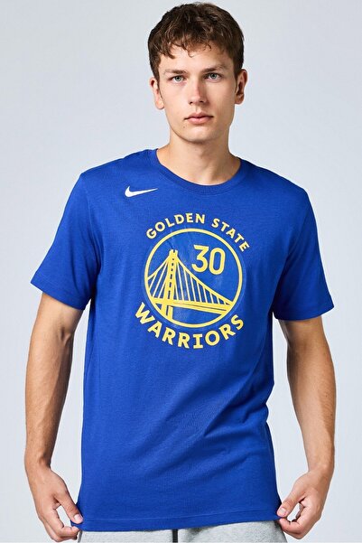 Nike Tricou din bumbac pentru bărbați, baschet NBA Golden State Warriors tricou albastru