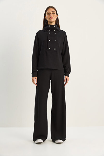 Bianco Lucci Women's Mock Neck Snap Detailed Modal Bottom-Top Set 4046 60283775