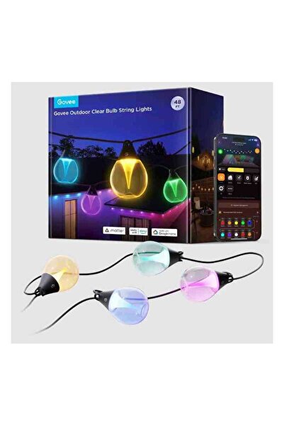 Govee Outdoor light garland H7025CB1 Transparent bulb 15LED 15M RGBWIC 16 million colors