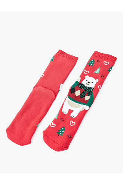 Koton Дебели памучни чорапи с коледна тематика