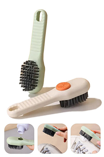 GOCENG فرشاة تنظيف الأحذية والأحذية ذات الاستخدامات المتعددة مع حاوية للمنظفات، فرشاة تنظيف عملية لليدين