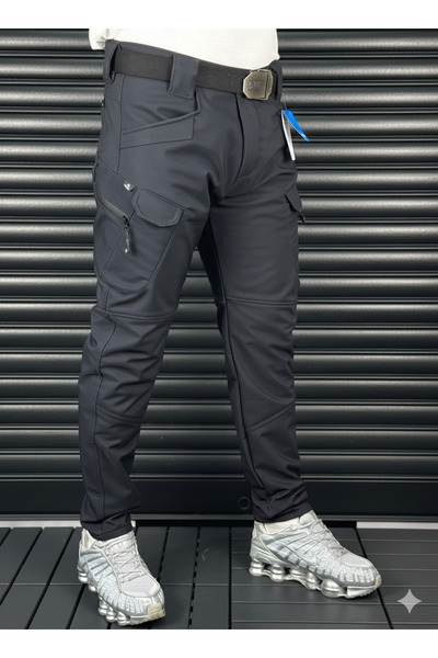 advstore.tr Unisex SoftShell Αδιάβροχο και αντιανεμικό χειμερινό τακτικό παντελόνι με φλις εσωτερικά