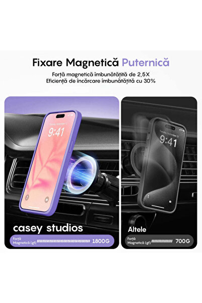 Casey Studios Magsafe Case iPhone 13, Slim, Wireless Charging, Raised Edges, Light Purple