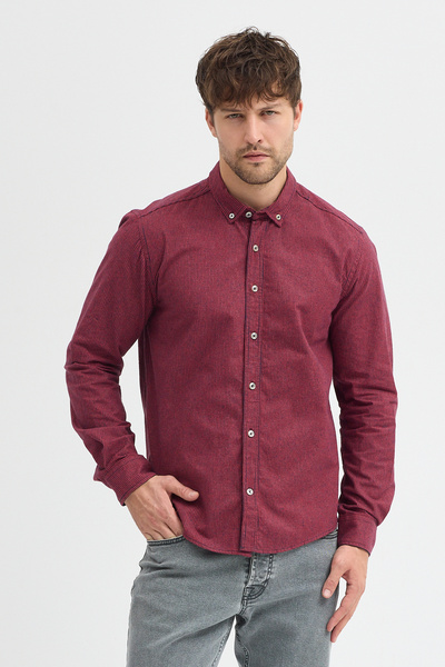 Cosplay Men's Pitikare Melange Patterned Regular Fit Long Sleeve Shirt