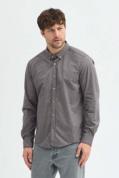 Cosplay Men's Pitikare Melange Patterned Regular Fit Long Sleeve Shirt