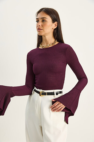 Bianco Lucci Bluză pentru femei guler rotund Spanish Sleeve L material elastic B basic 4103 60283784