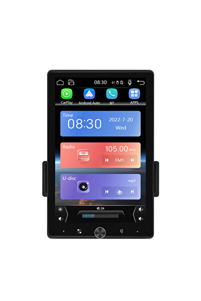 podofo 10.4 inch ROTARY Car Navigation Manual, Carplay & Android Auto, Rear View Camera Included
