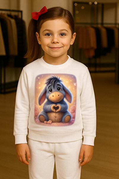 playwear Σετ Φούτερ και Φόρμα με Σχέδιο Καρδιάς για Ηλικίες 3-4-5-6-7-8-9-10-...