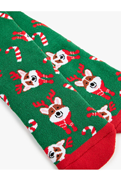 Koton Christmas Themed Cotton Socks