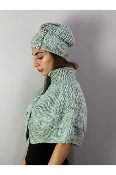 Gönülden Tasarım Hand Knitted Beanie Bolero Women's Set