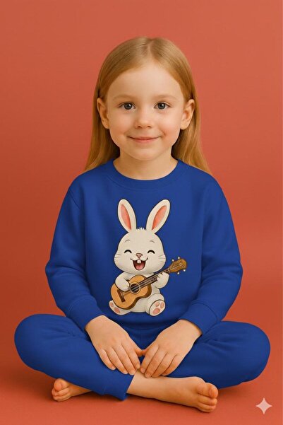 playwear Σετ φούτερ και αθλητική φόρμα με σχέδιο κουνελιού που παίζει κιθάρα,...