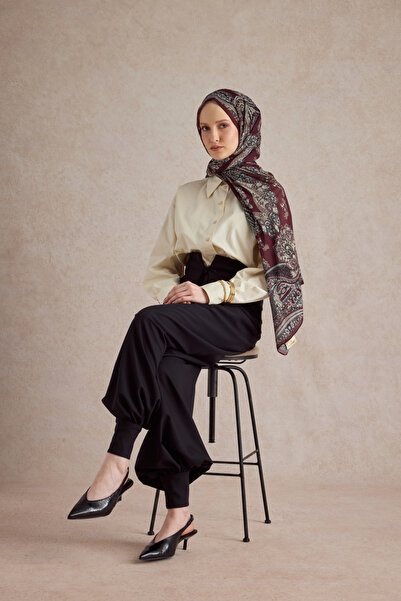 Qef Cotton Shawl Flow Burgundy