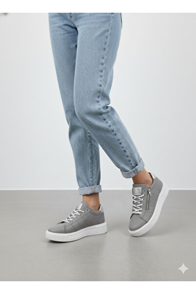 MOY TEKSTİL Pantofi de damă din piele naturală nubuck