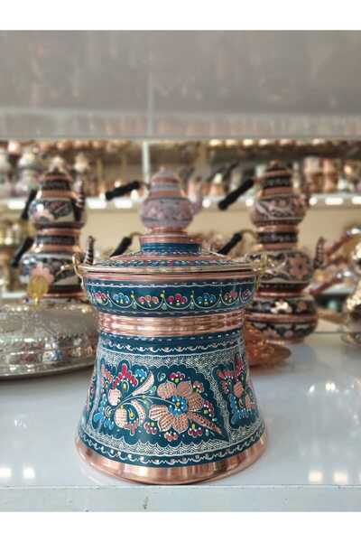 KARACA BAKIR İşlemeli Bakır Yoğurt Bakracı-Helke-Stil 3 LT