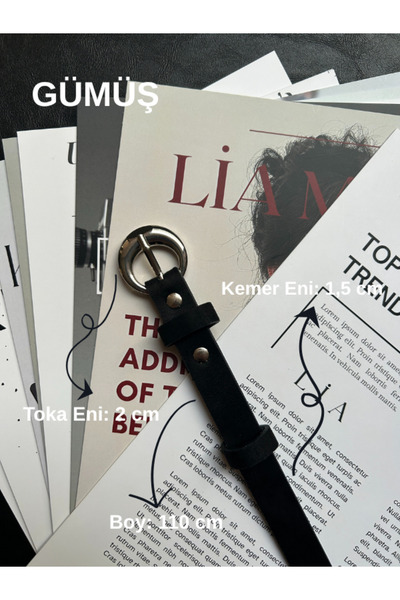 LİA KEMER Stance Round Patterned Women's Silver Buckle Suede Waist Belt Coat Belt Dress Belt Trouser Belt