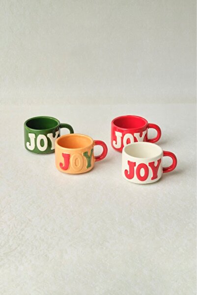 Karaca Σετ φλιτζάνια τσαγιού για 4 άτομα με βάση Πρωτοχρονιάτικο Χαρούμενο Πρωτοχρονιά 150 ml