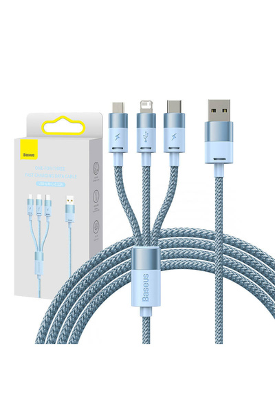Baseus Cablu USB 3-în-1 StarSpeed , USB-C + micro USB + Lightning, 3.5A, 1.2m...