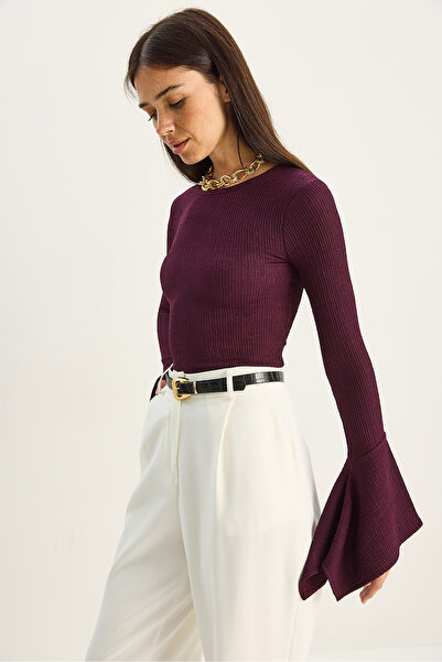 Bianco Lucci Bluză pentru femei guler rotund Spanish Sleeve L material elastic B basic 4103 60283784