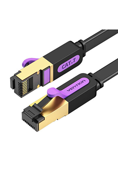 Vention Cablu de rețea plat UTP CAT7 ICABG RJ45 Ethernet 10Gbps 1,5 m negru