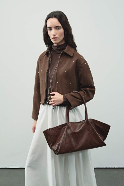 Hooopstore Premium Short Suede Dark Brown Jacket