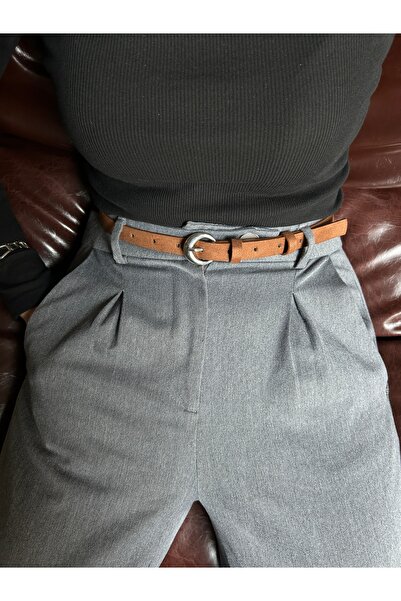 LİA KEMER Stance, cu model rotund, pentru femei, cu cataramă argintie, din pi...