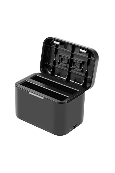 PULUZ Θήκη φόρτισης μπαταρίας και κάρτας μνήμης για Insta360 X4 (Μαύρη)