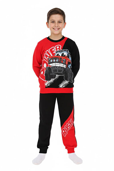 CRASSİ Boy's Tracksuit Set Printed Fleece-Lined Winter