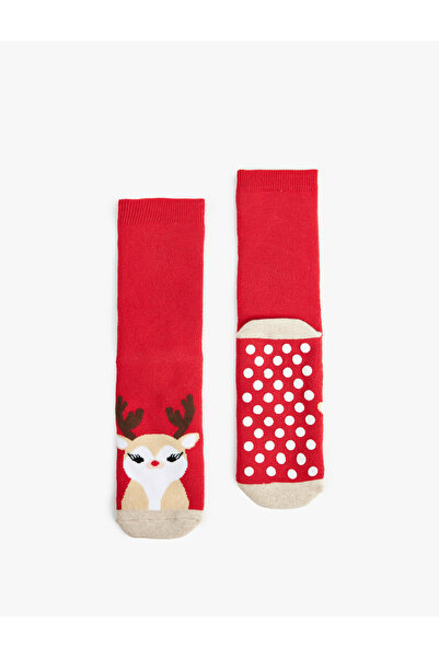 Koton Cotton Christmas Themed Towel Socks