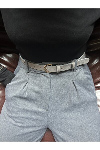 LİA KEMER Illume Curea rotundă cu model din piele intoarsa pentru femei, cu c...