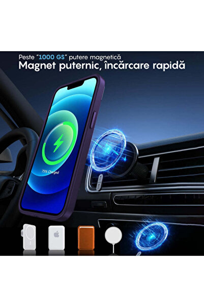 Casey Studios Magsafe Case iPhone 11, Slim, Wireless Charging, Raised Edges, Dark Purple