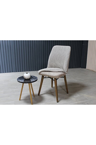 Yellow Home OVAL SANDALYE KILIFI JAKAR 6'LI SET BEJ