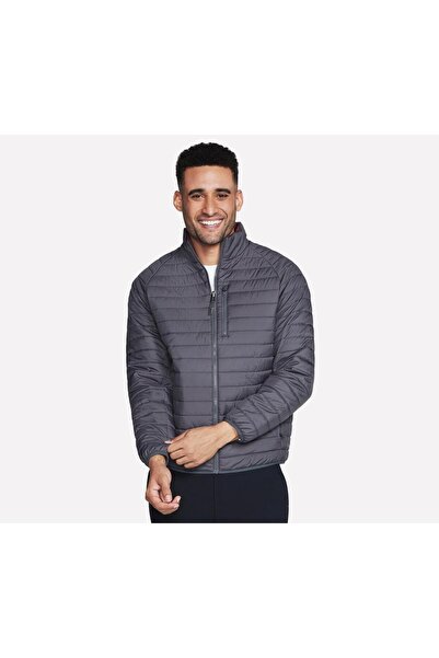 SKECHERS Men's Reversible Quilted Jacket GoShield Altitude Gray Size S