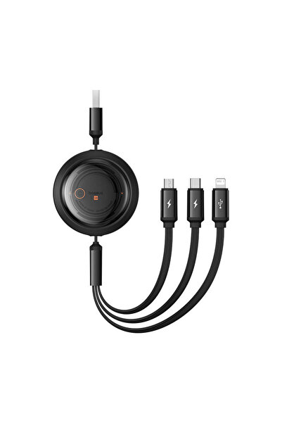 Baseus Free2Draw 3in1 Fast Charging Cable, USB to Micro USB+USB-C+Lightning, 3.5A, 1.1m (not included)