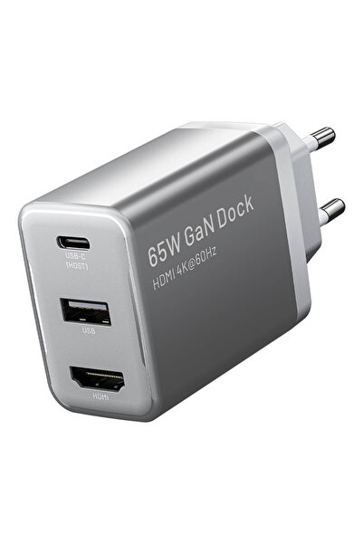 Vention FJAH0-EU USB(C+A)+HDMI GaN power adapter (60W/5W/4K@60Hz) (black)