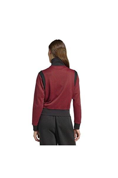 adidas Jy3461-K Houndstooth Tt Women's Jacket Burgundy