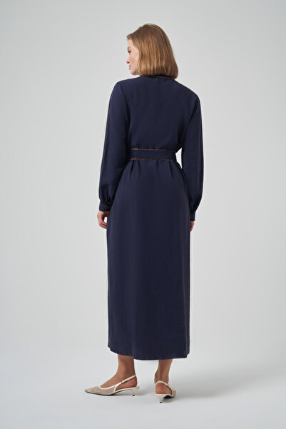 Nuss Pocket Detail Belted Dress 2005 Navy Blue
