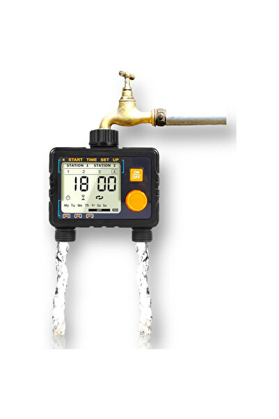 OEM Rainfactory Irrigation Programmer, Digital, 2 Outputs, 4 Programs, IP65, LCD, 3.5x6.5 cm, blue